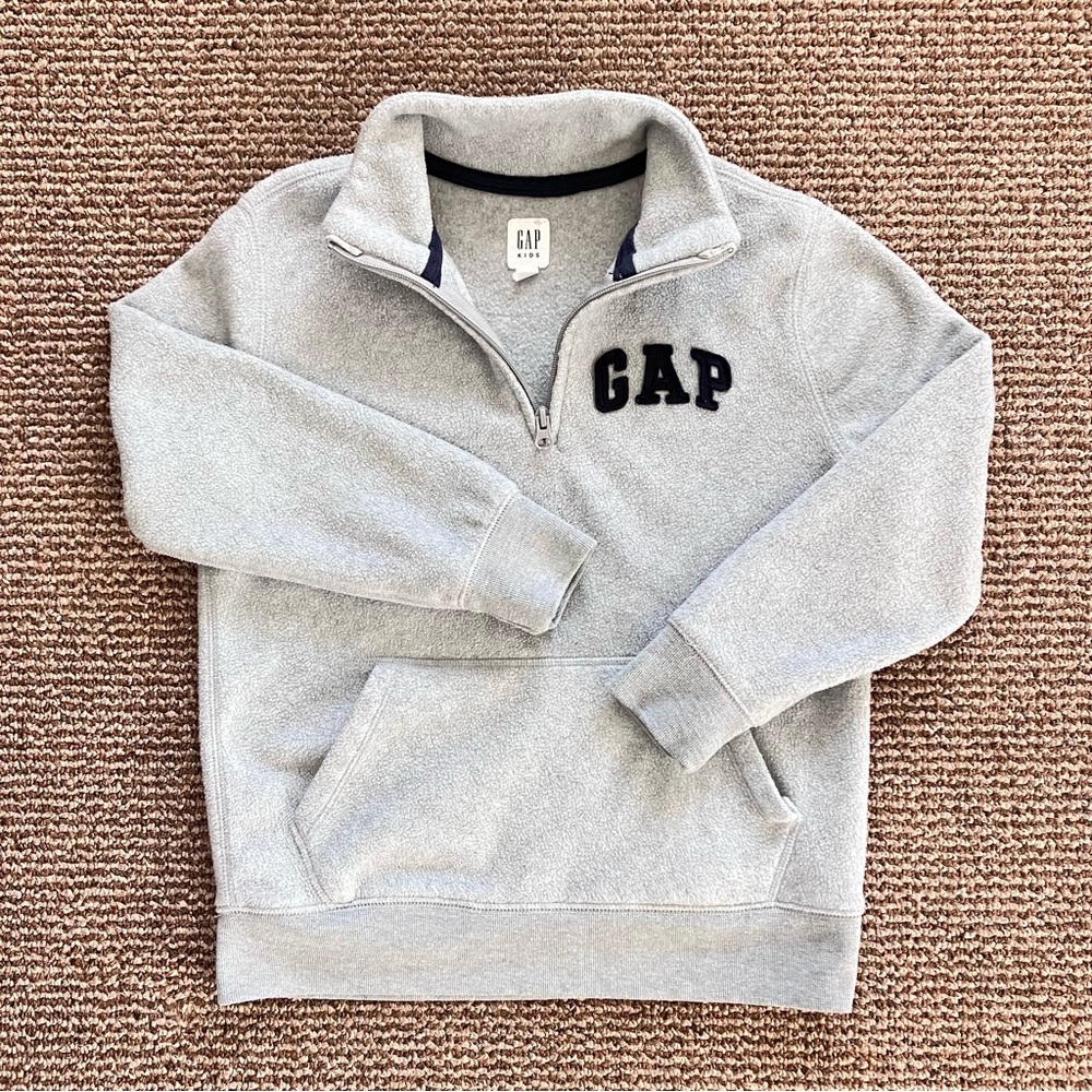 Gap Kids Boys Gray Fleece Jacket kids Medium